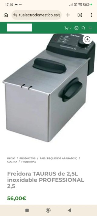 Freidora Taurus Profesional 2.5L