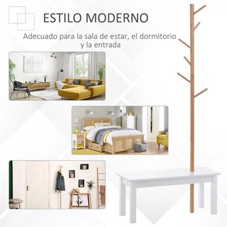 Perchero de Pie Banco Colgador Tipo Árbol Tara
