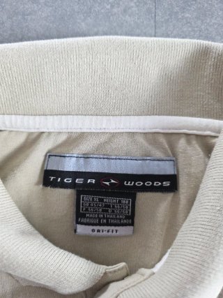 Polo Nike Tiger Woods Dri-FIT Beige Vintage Golf