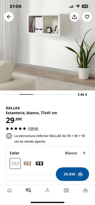 Mueble Kallax con 2 cestas blancas