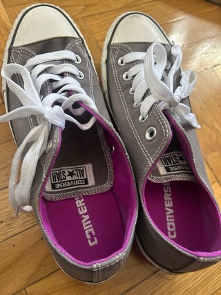 Converse plataforma grises y moradas