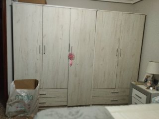 Armario 2 puertas beige/gris