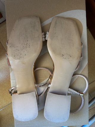 Sandalias Primadonna Rosa Oro Brillantes