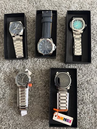 Relojes Hombre Plata y Turquesa