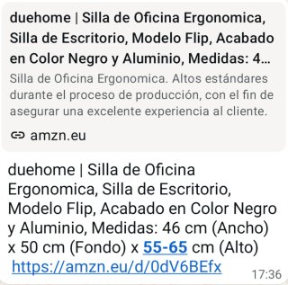 Silla de escritorio ergonómica negra