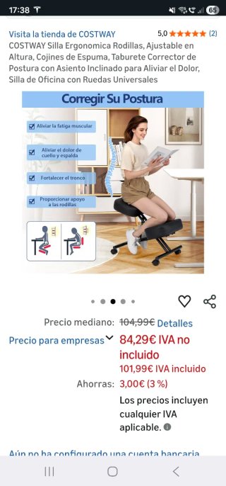 Silla de escritorio ergonómica negra