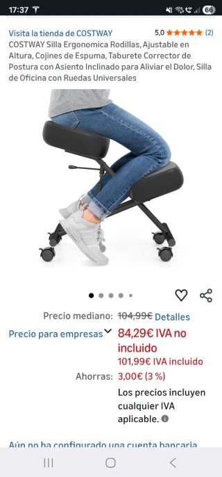 Silla de escritorio ergonómica negra