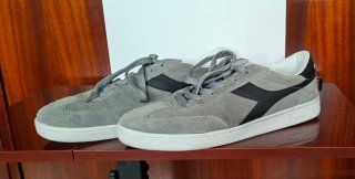 Zapatillas Diadora Piel Gris y Negro Talla 45