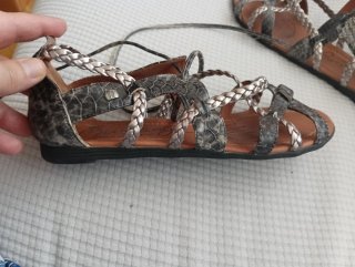 Sandalias Mustang Mujer Talla 40 Plata/Negro