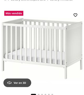 Cuna IKEA blanca casi nueva + colchón