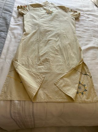 Vestido India Talla L Beige Multicolor