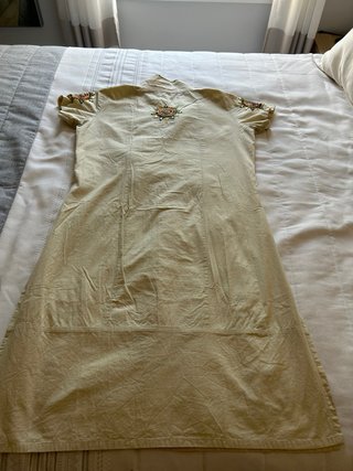 Vestido India Talla L Beige Multicolor