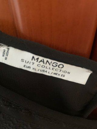 Blusa negra Mango manga corta mujer