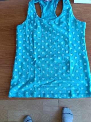 3 camisetas de tirantes para niña con lunares