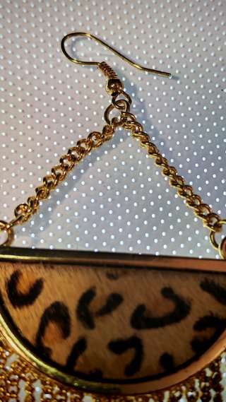 Pendientes largos leopardo flecos dorados