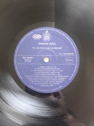 Vinilo Sangre Azul - El Silencio de la Noche