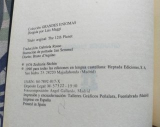 1* edición. El duodécimo planeta. Zecharia Sitchin