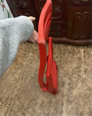 Silla de playa roja plegable