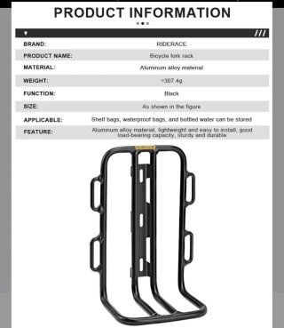Portaequipajes RIDERACE para Bicicleta