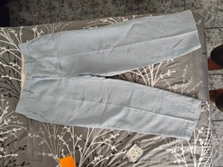 Traje Zara Lino Azul Celeste Talla M