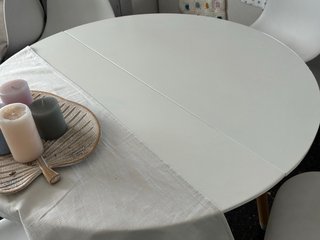 Mesa redonda extensible blanca