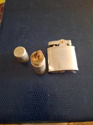 2 mecheros antiguos plata