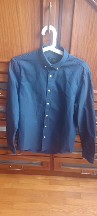 Camisa Zara Azul Marino Talla S