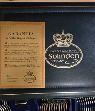 Cubertería Solingen Acero Inoxidable Baño Oro