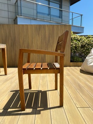 Mesa y 6 sillas de exterior madera teca