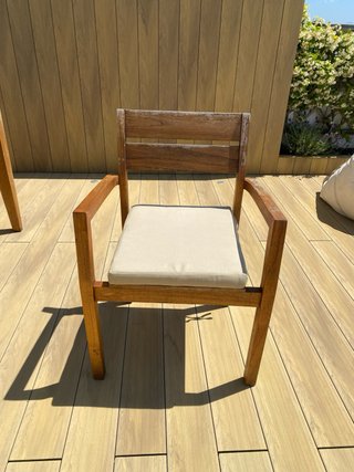 Mesa y 6 sillas de exterior madera teca