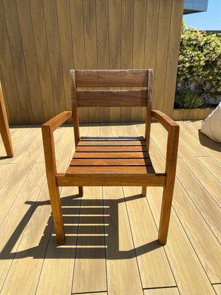 Mesa y 6 sillas de exterior madera teca