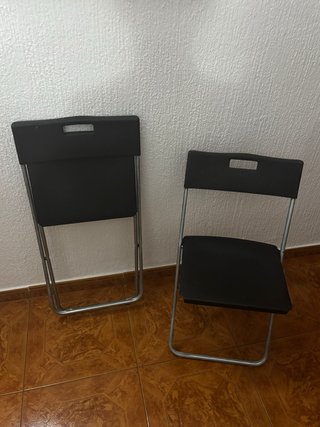 2 Sillas Plegables Negras