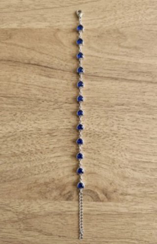 Bracciale Cuori Blu Acciaio Inossidabile