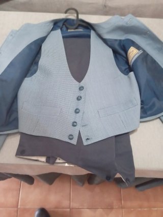 Traje de Flamenco azul marino pantalón y azul mil