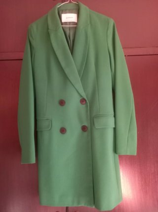 Stradivarius .Vestido blazer verde T.34/36