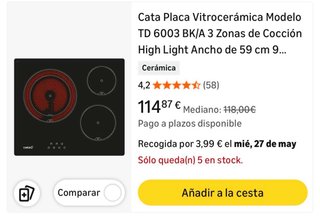 Placa vitrocerámica Cata
