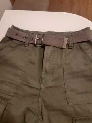Pantalón Cargo Verde Oliva Talla 34-36