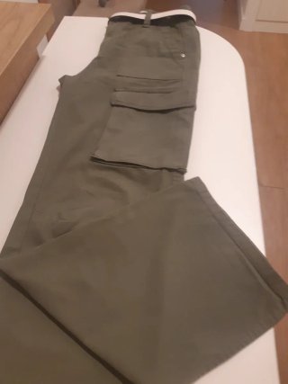 Pantalón Cargo Verde Oliva Talla 34-36