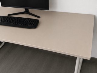 Mesa Escritorio/Gaming Beige y Blanca 1,40X80