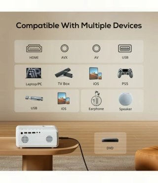 Proyector Akiyo Blanco Wifi Led
