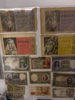 Lotería Nacional y Billetes Pesetas Antiguos