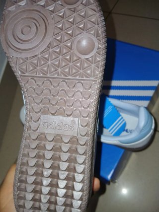 Adidas Samba Blancas Azul Pastel