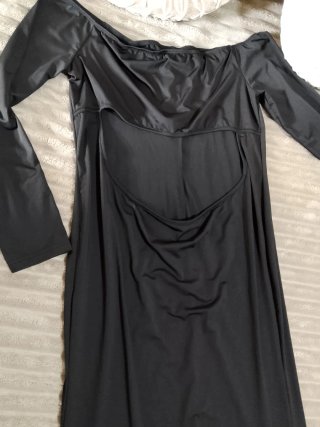 Vestido premamá largo negro para fotos