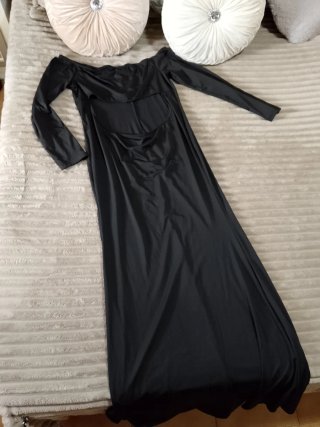 Vestido premamá largo negro para fotos