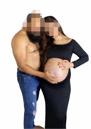 Vestido premamá largo negro para fotos
