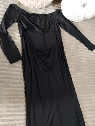 Vestido premamá largo negro para fotos