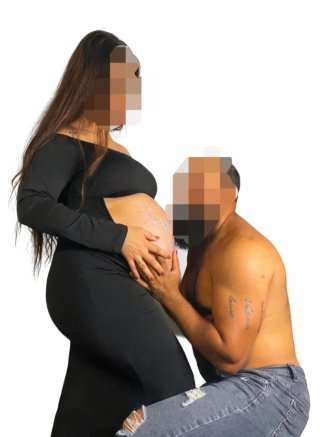 Vestido premamá largo negro para fotos