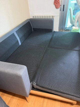 Sofá Cama Gris Tela 3 Piezas