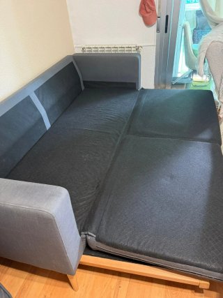 Sofá Cama Gris Tela 3 Piezas