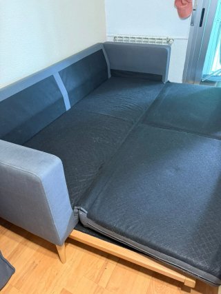 Sofá Cama Gris Tela 3 Piezas